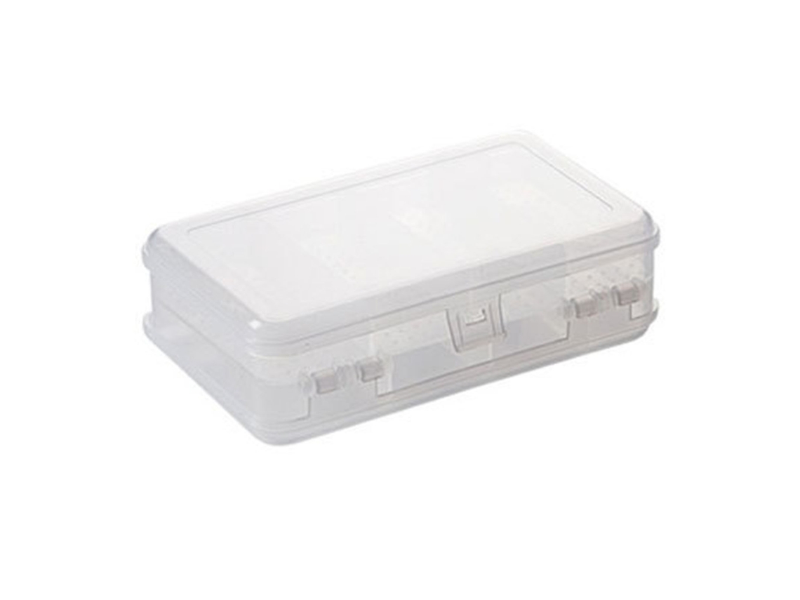 Caja de joyería de plástico grueso de doble capa para almacenamiento - Transparente