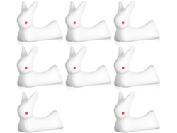 Soporte Para Palillos De Cerámica Con Forma De Conejo Rojo, 3 X 4 X 1,8 Cm, Juego De 8 Unidades