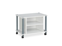 Relaxdays Mueble Tv Con Ruedas, Mesa Televisión Con 2 Compartimentos, 45 X 60 X 40 Cm, Blanco Y Plateado