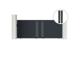 Puerta corredera 4m ARLBERG H.160cm aluminio gris 2 postes 20x20cm H.190cm CASANOOV