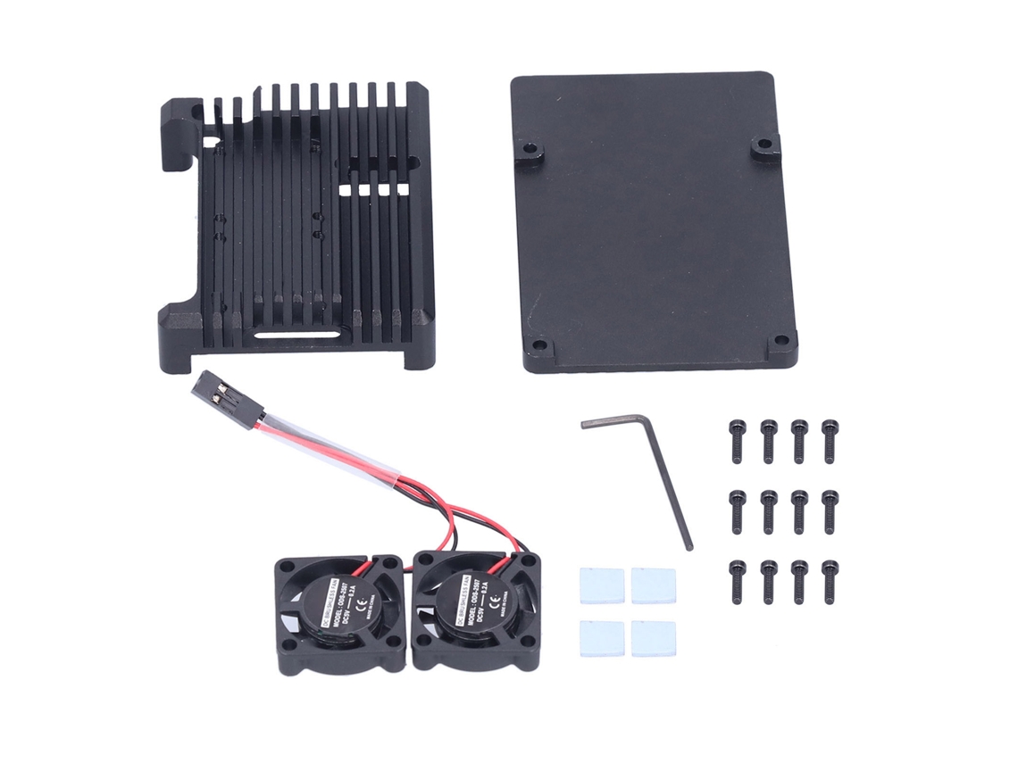 Caja Protectora De Aleación De Aluminio Con Ventilador Para Raspberry Pi 4 B, Disipación De Calor