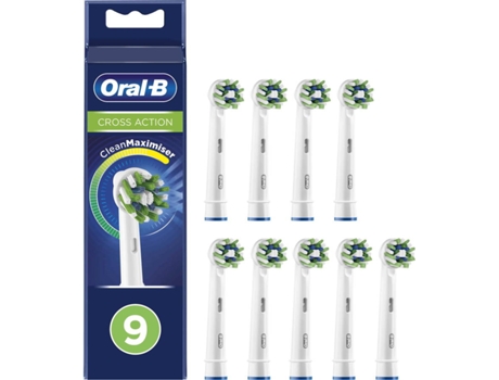 Cabezales de Recambio ORAL B Cross Action Blanco (9 unidades)