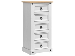 Mesita de noche blanca con cajón, 53 x 39 x 103 cm, MAISON EXCLUSIVE