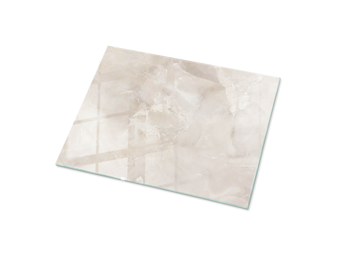Tablero de mesa rectangular Espelharte (80x60 cm - Textura de mármol - Crema)