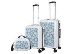 Juego De Maletas Pc Infantiles SKPAT Niza blanco-margaritas azul (45X68x26 Cm)