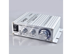 Mini amplificador de potencia LP 2020A amplificador Digital Clase D amplificador de alta calidad plata + fuente de alimentación estándar británica 3A