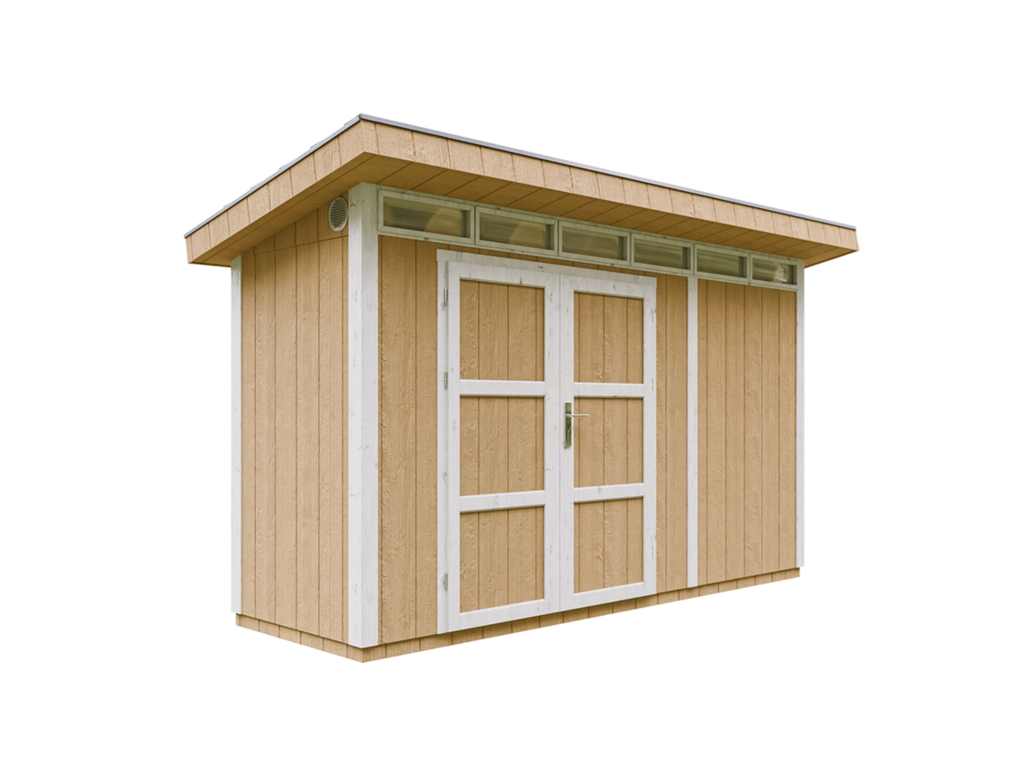 Caseta Jardin paneles a base de Madera LP SmartSide 4,3 m2 con Suelo y Baldosas Bituminosas - L161xA412xA239 cm - TIMBELA M902 - HARVEST HONEY
