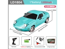 Coche de drift RC 1/18 estilo Mazda MX5, tracción a las 2 ruedas, 2.4G, giroscopio ESP, faros LED funcionales, modelo realista para niños. Aeuzwr