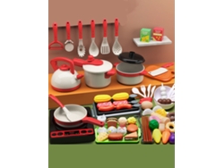 Juego de cocina infantil con 73 piezas, simulación de corte de frutas y verduras, Mdug