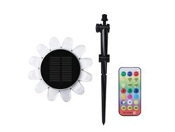 Lámpara Solar De Jardín Led Impermeable Con Forma De Girasol, Colorida, Para Caminos, Piscinas Y Patios, Con Control Remoto.