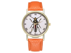 Reloj De Pulsera Retro Zhoulianfa Unisex De Cuarzo, Moderno Y Casual, Color Naranja