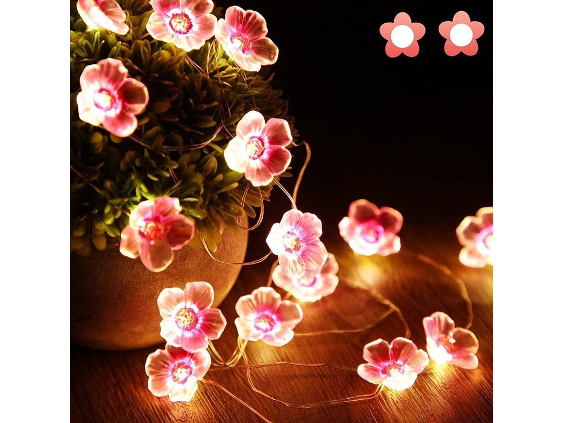 Guirnalda De Luces Led De Flores De Cerezo Rosas, 3 M, 30 Led, Funciona Con Usb Y Pilas, Ideal Para Decoración.