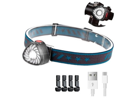 BISBISOUS W675 Linterna Frontal Led Recargable Adultos Niños Ligero 1 Onza 7 Modos Luz Roja Negro VIGA EUROPA