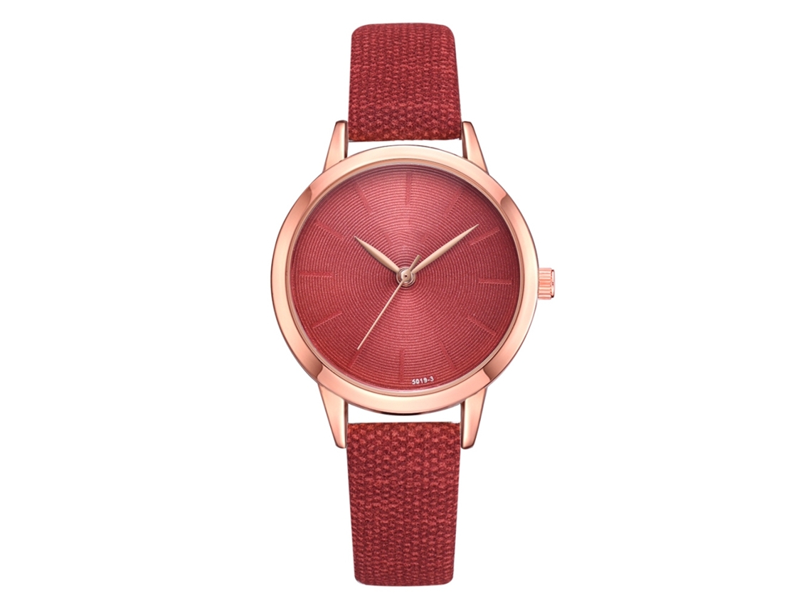 Reloj De Pulsera Xr3365 Para Mujer Con Diamantes De Imitación, Elegante Y Moderno, Color Rojo Sólido, Movimiento De Cuarzo.