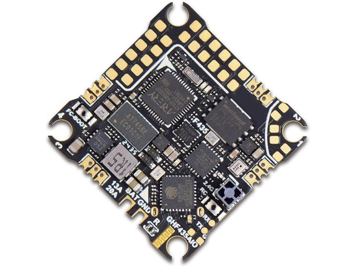 Controlador De Vuelo Para Drones Ghf435aio Con Esc De 20 A, Osd De 2-4s, Barómetro, Gps Integrado, Elrs Y Crsf 4g Para Drones.