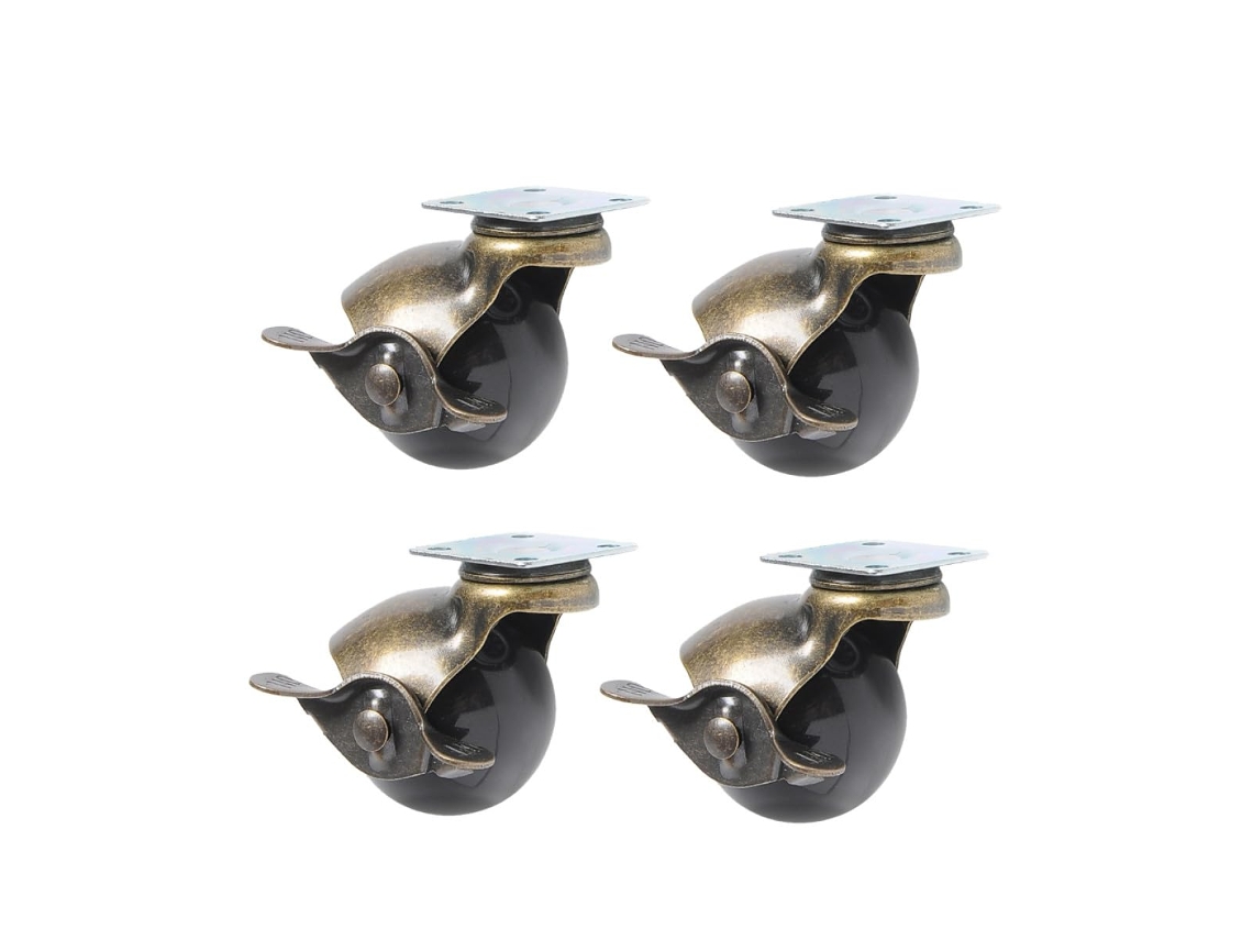 Ruedas 1.5 Giratorias Placa Pulgadas Muebles Freno, Color