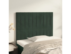 Cabeceros 2 Unidades De Terciopelo Verde Oscuro 90x5x78/88 Cm