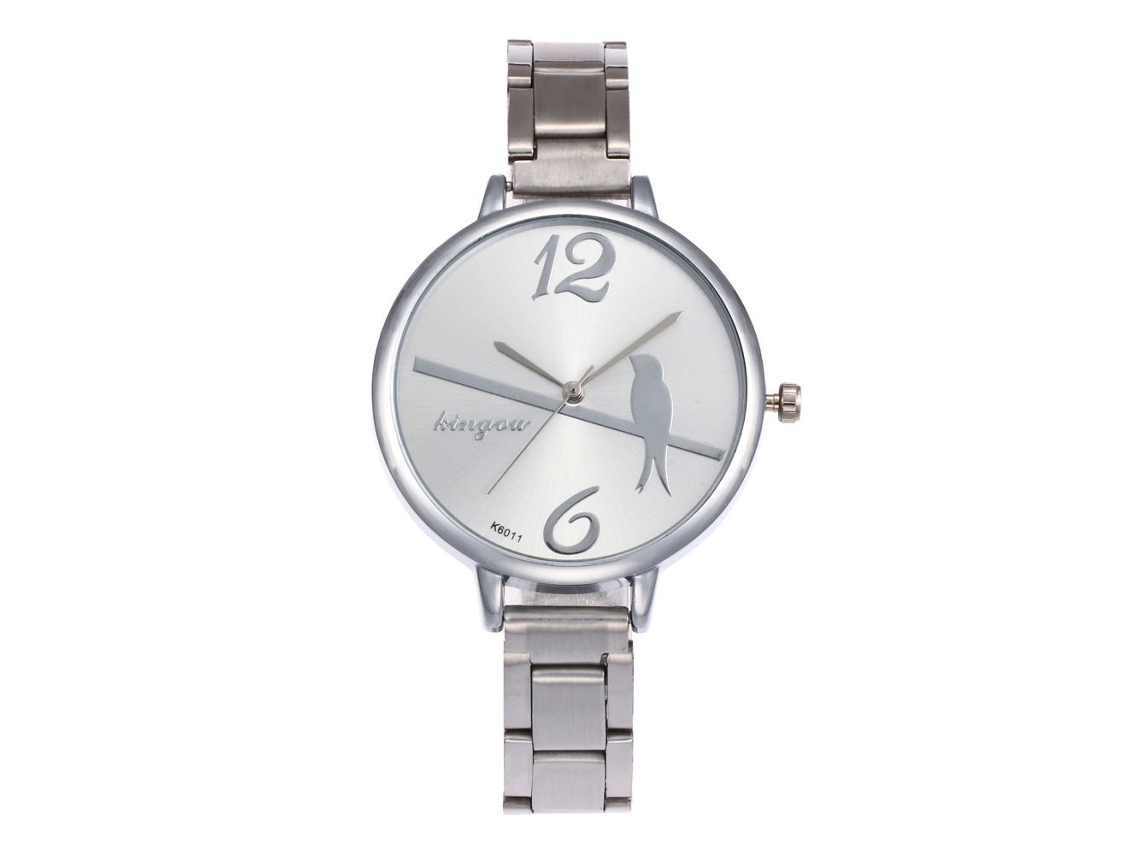 Reloj De Pulsera De Acero Para Mujer Con Diseño De Pájaros, Estilo Lujoso, Cuarzo, Zhoulianfa Silver