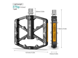 Pedales De Bicicleta De Aleación De Aluminio Con Reflectores Antideslizantes Para Bicicleta De Montaña.