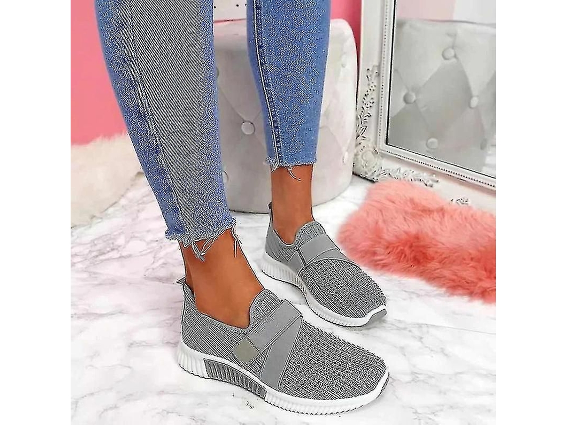 2026-zapatos Slip-on Mujer Con Suela Ortopédica Zapatillas Moda Plataforma Para Caminar Transpirables Y Cómodos