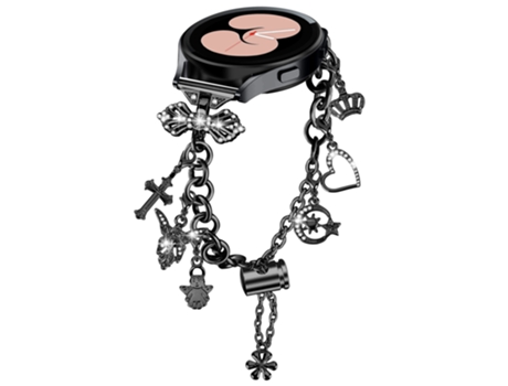 Pulseira de relógio com pulseira Bling Negro Samsung Galaxy Watch 4/5/5 Pro INF