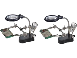 Alicates auxiliares de reparación con lupa y luz LED para reparar circuitos impresos, soporte de Gokoco