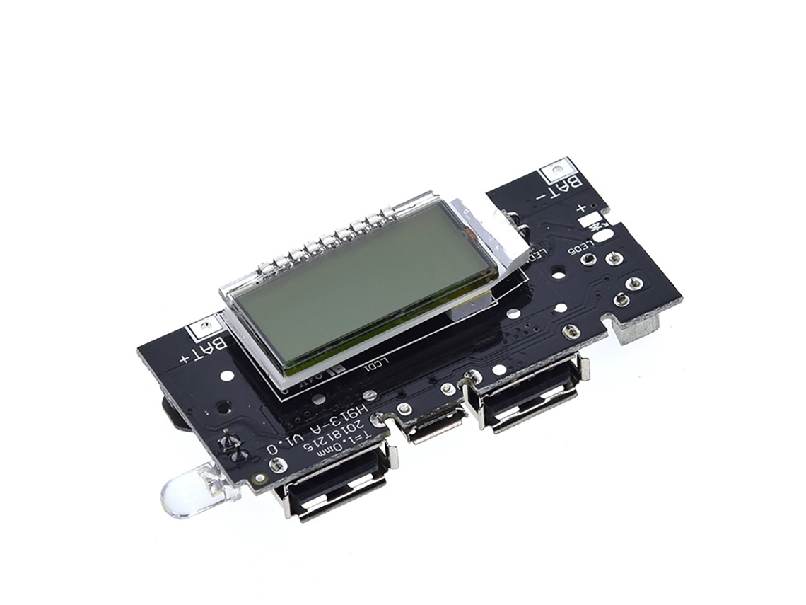 Módulo De Carregador De Bateria 18650 Placa Pcb Power Bank Com Dual Usb 5v 1a/2.1a