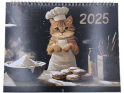 Lindo Calendario De Cocina Temático De 12 Meses Para 2025. Calendario De Pared.