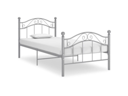 Estructura De Cama Sin Colchón Metal Gris 90x200 Cm