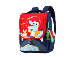 Mochila Infantil De Dibujos Animados Dinosaurio Rojo Para Jardín De Infantes, Escuela Y Viajes, Segura Y Impermeable