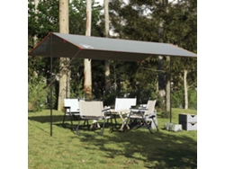 Lona de camping impermeable de 500x294 cm, color gris y naranja.
