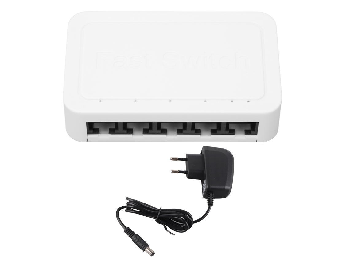 Conmutador Ethernet Rj45 De 5 Puertos 10/100 Mbps Con Protección Contra Rayos De 4 Kv, Plug And Play (enchufe Europeo)