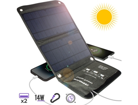 Cargador Panel Usb Plegable AVIZAR Negro