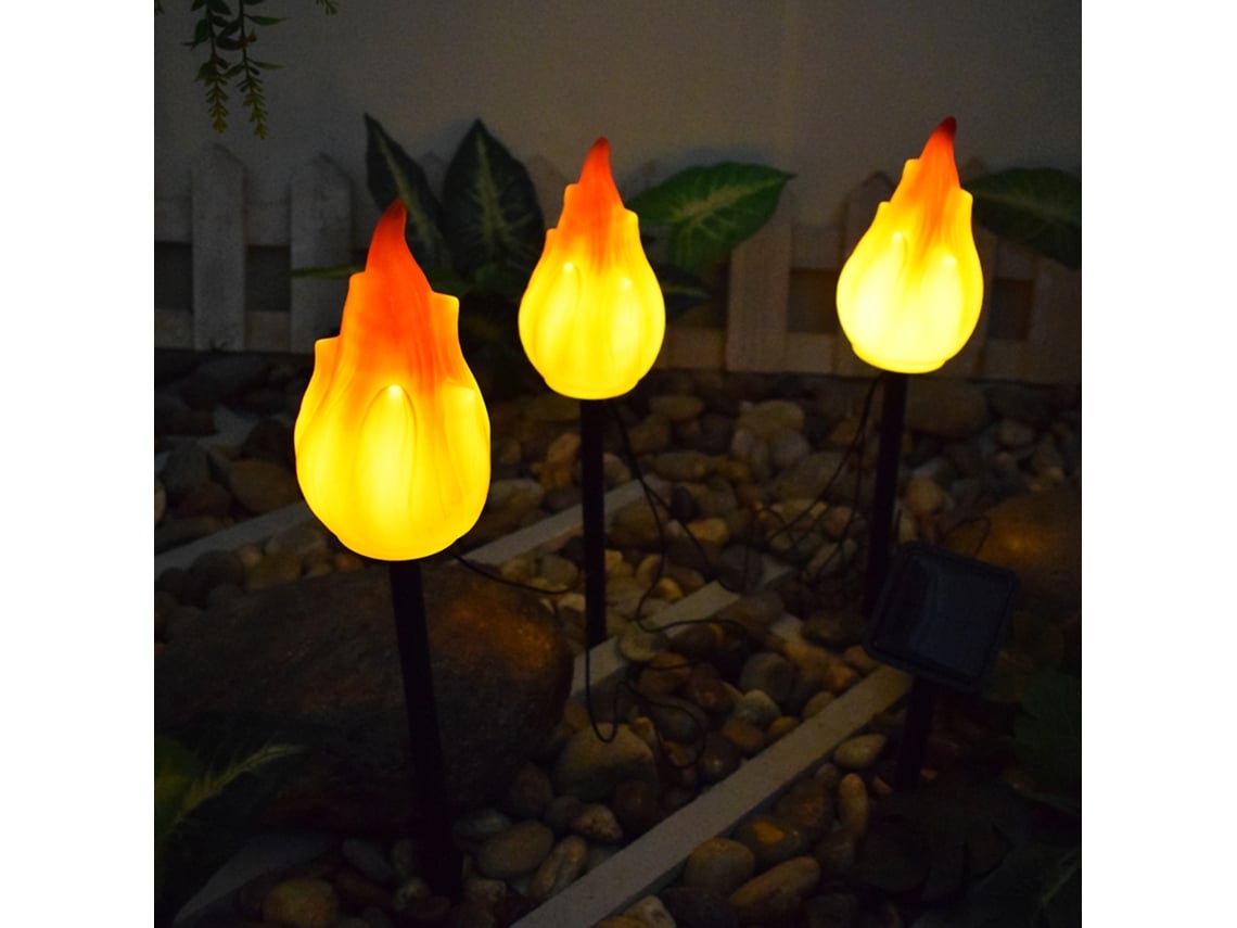 Bj-lâmpada De Chama Simulada Solar Transnacional Para Decoração De Pátio, Iluminação Criativa De Jardim Ao Ar Livre, 1 Para 3