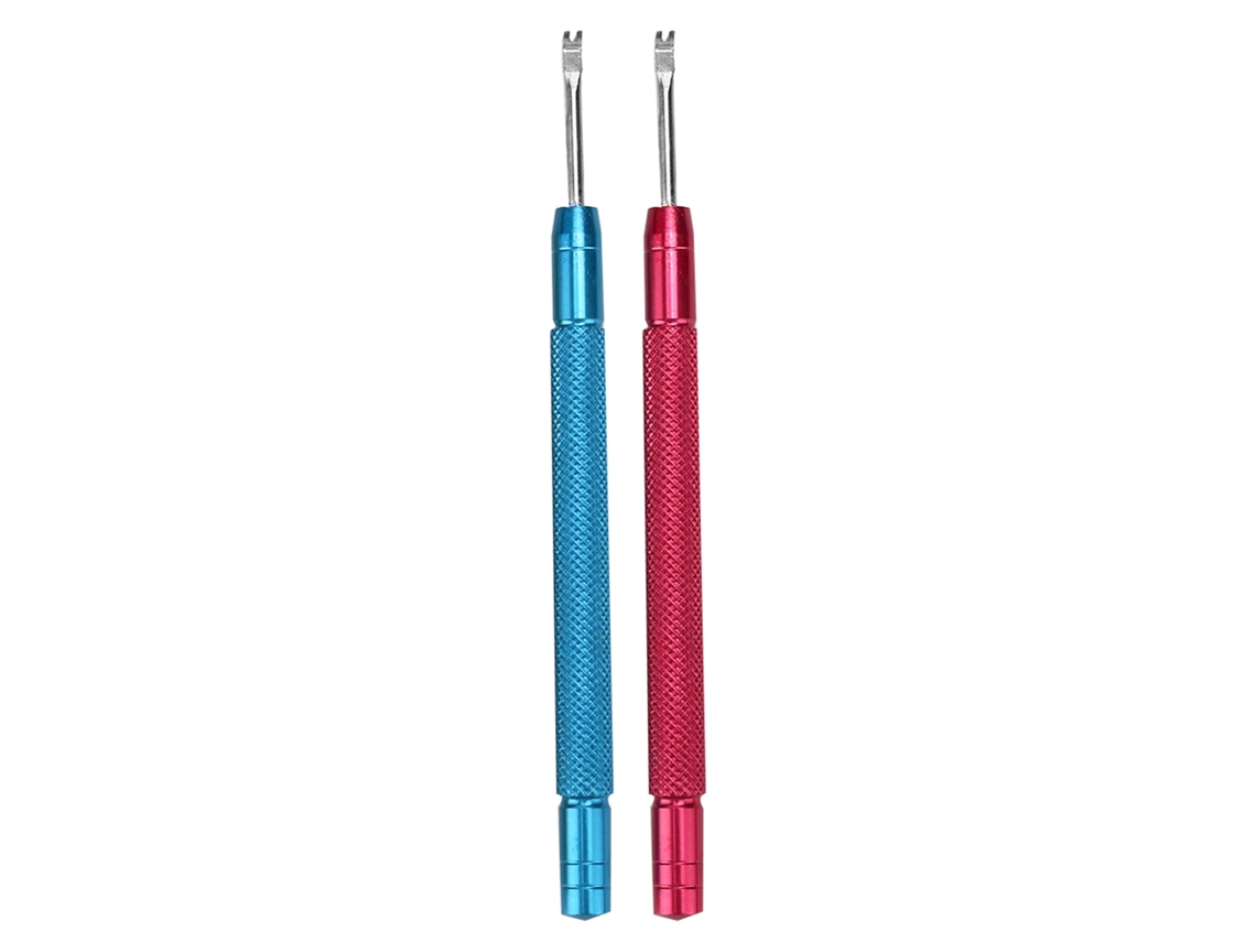 2 piezas de regla de palanca con puntero para reloj, accesorio de reparación, rojo y azul