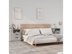 Mesitas de Noche LOVELY HOME Mesinha 2 Pcs Madeira Processada Cinzento-Cimento