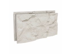 Conjunto de 2 paneles decorativos de pared 3D Rushmore de 120 x 60 x 9 cm con efecto piedra en PU Cashmere Frankystar