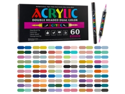 Bolígrafo de dibujo de doble punta para estudiantes, rotuladores de tinta acrílica de punta suave Gertiz (60 unidades/120 colores)
