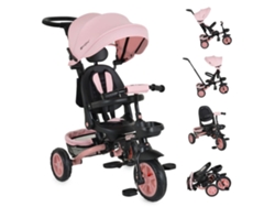 Byox Explore o Triciclo Infantil com Rodas de Borracha, Reversível, Evolutivo e Dobrável Pink MONI