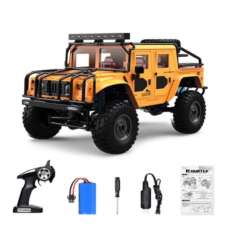 (amarillo) Coche De Control Remoto 4x4 Aleación Hummer Jeep 2.4g Modelo Todoterreno De Escalada Control Remoto