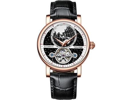 Relojes de pulsera VEANXIN Tourbillon Skeleton automáticos para hombre-oro rosa