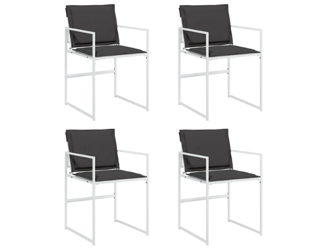 Conjunto 4 Silla De Jardín VIDAXL Blanco Acero
