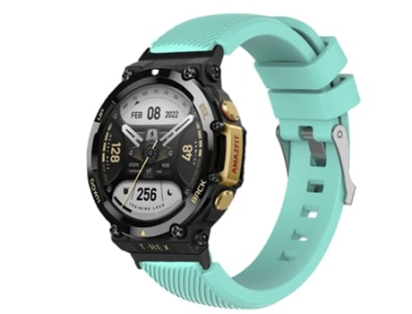 Correa de Silicona diseño de sarga ajustable para Huami Amazfit T-Rex 2 - verde menta
