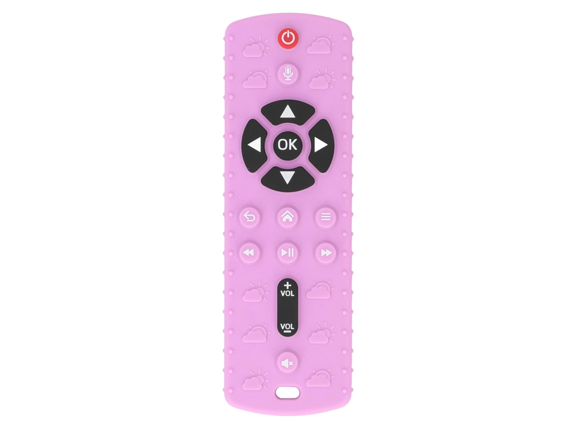 Juguete Para La Dentición Con Forma De Mando A Distancia De Tv, Silicona Segura, Juguete Sensorial Educativo Para Bebés, Rosa.
