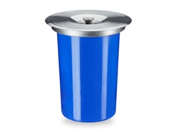 Relaxdays Cubo De Basura Encimera, 8 L, Residuos Orgánicos, Tapa Acero Inoxidable, Papelera Empotrada, 30x26,5 Cm, Azul