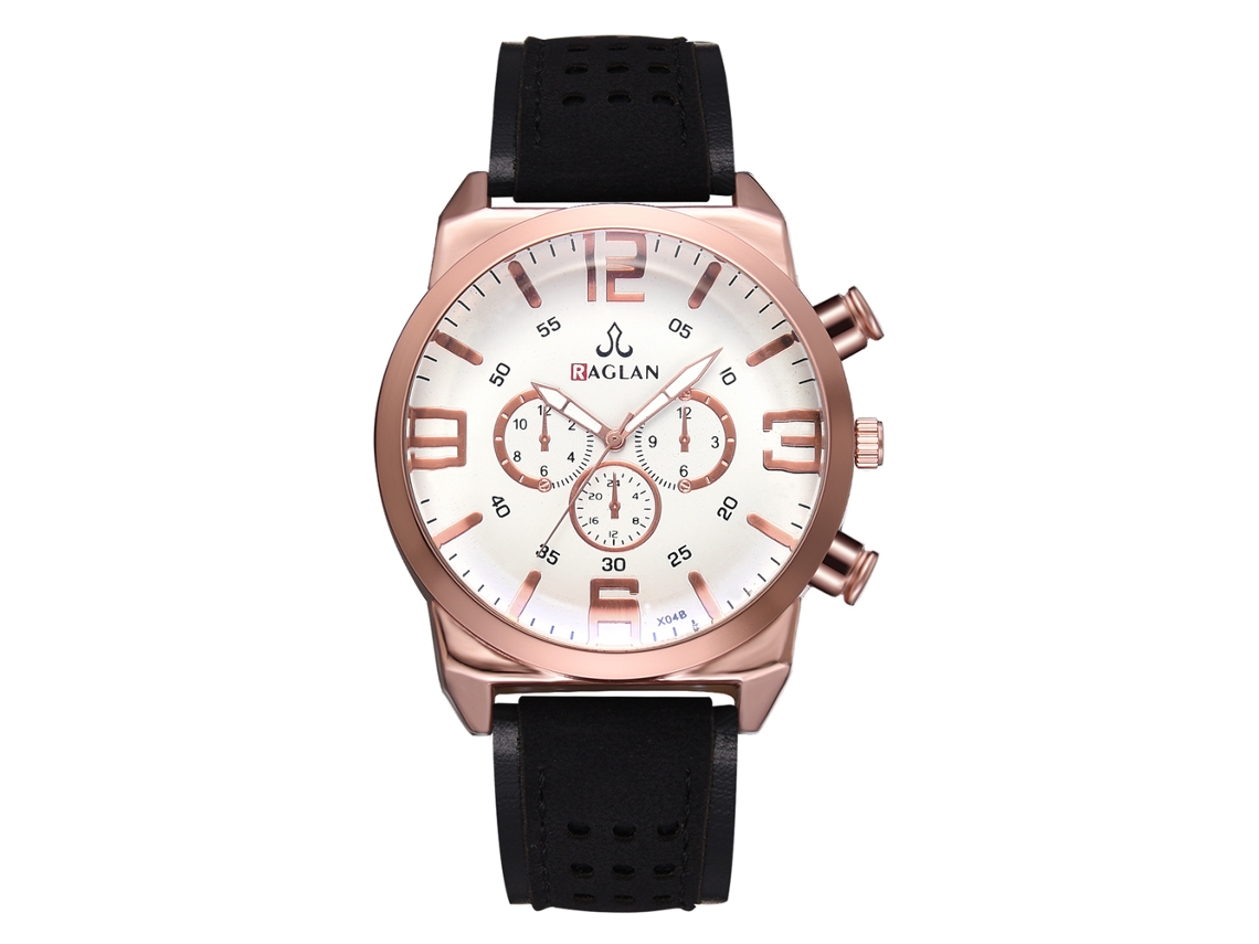Reloj De Pulsera Unisex De Cuarzo Con Correa De Piel Sintética, Estilo Digital Clásico, Esfera Redonda Negra.