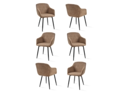 Sillas De Comedor Goeurvant 711(pack De 6, Café, Chenilla)