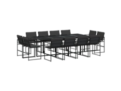 Maison Exclusive - Juego De Comedor De Jardín 13 Pzas Con Cojines Textileno Negro