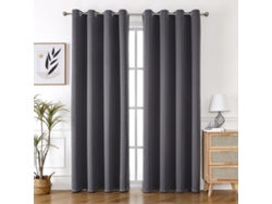 Cortinas Opacas 2 Pcs 200×140 Cm Aislantes Frío/calor Gris Oscuro Tommy01