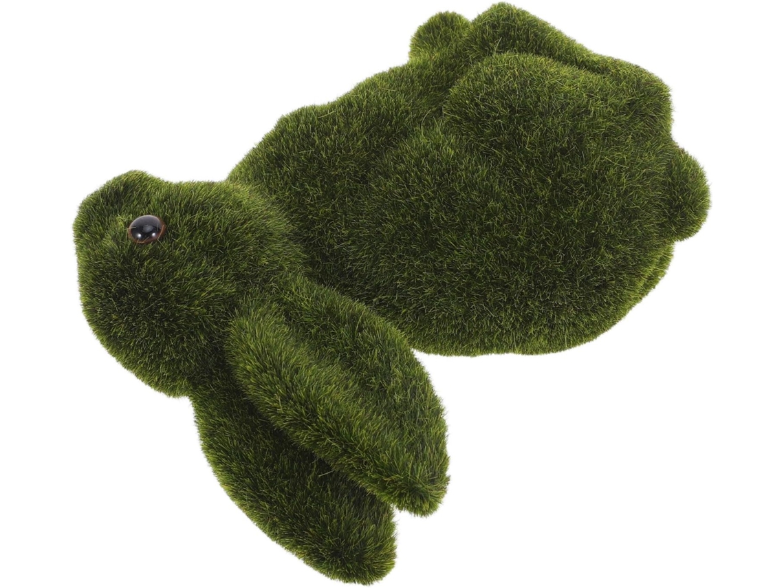 Estatua Conejito Pascua Espuma Verde Flocada Pequeña Decoración Jardín Resistente Intemperie Patio Estar